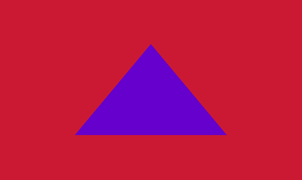 Triangle created in OpenGL Tutorial No. 3
